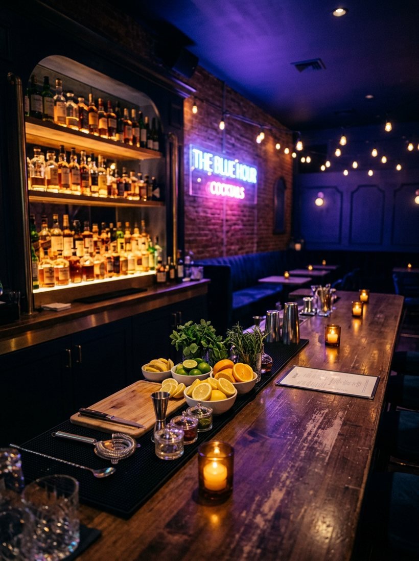 Bar-Ecke mit warmem Licht